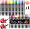 ZSCM 32 Colors Duo Tip Brush Markers Art Pen Set, Artist Fine and Brush Tip Colored Pens, for Kids Adult Coloring Books Christmas Cards Drawing, Note Taking Lettering Calligraphy Bullet Journaling